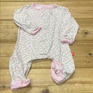 Floral Pink Footie Pajamas with Cozy Built-in Feet